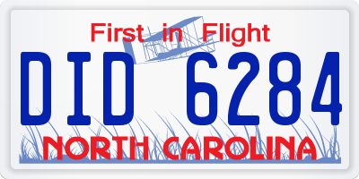 NC license plate DID6284
