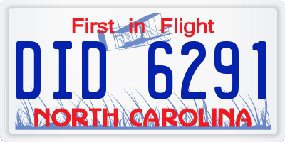 NC license plate DID6291