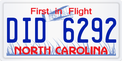 NC license plate DID6292