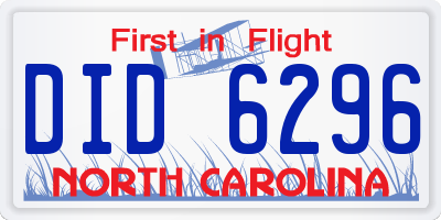 NC license plate DID6296