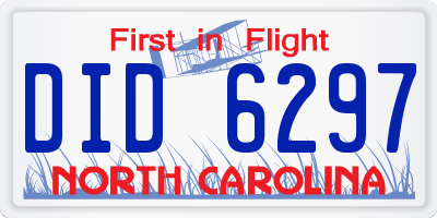 NC license plate DID6297