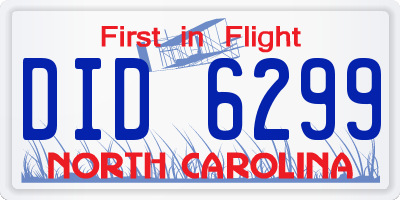 NC license plate DID6299