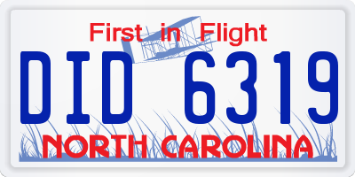 NC license plate DID6319