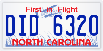 NC license plate DID6320