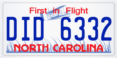 NC license plate DID6332