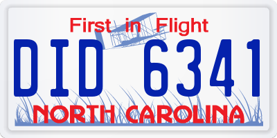 NC license plate DID6341