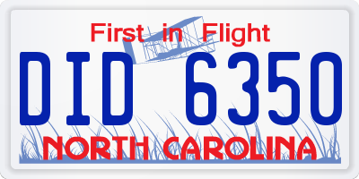 NC license plate DID6350