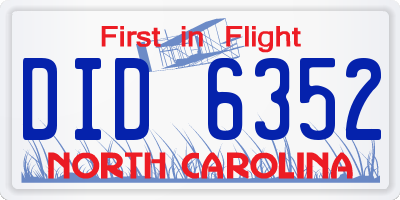 NC license plate DID6352