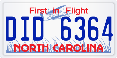 NC license plate DID6364