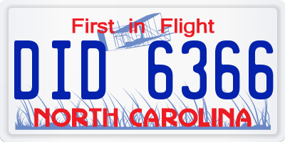 NC license plate DID6366