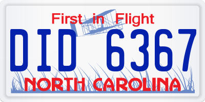NC license plate DID6367