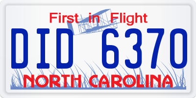 NC license plate DID6370