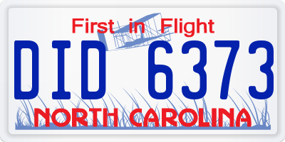 NC license plate DID6373