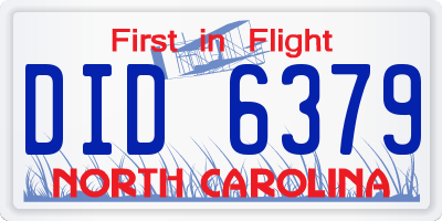 NC license plate DID6379