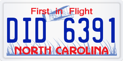 NC license plate DID6391