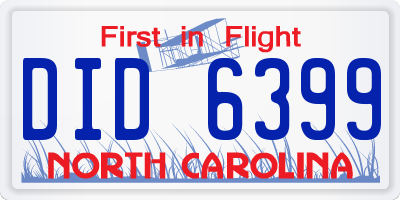 NC license plate DID6399