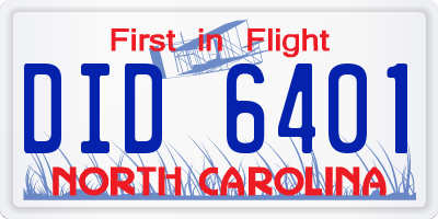 NC license plate DID6401