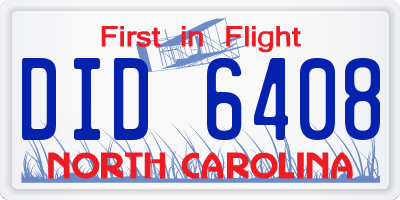 NC license plate DID6408