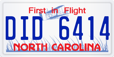 NC license plate DID6414