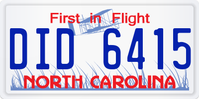 NC license plate DID6415