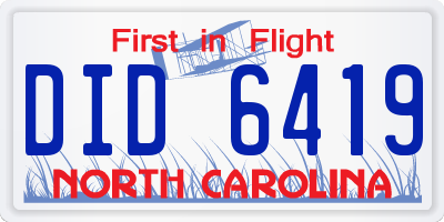NC license plate DID6419