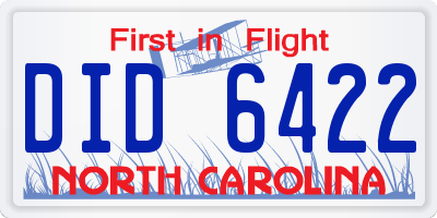 NC license plate DID6422