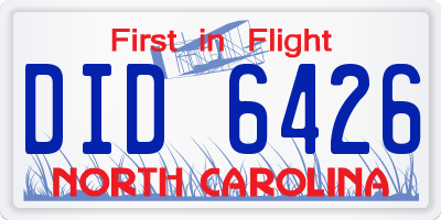NC license plate DID6426