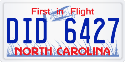 NC license plate DID6427