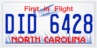 NC license plate DID6428