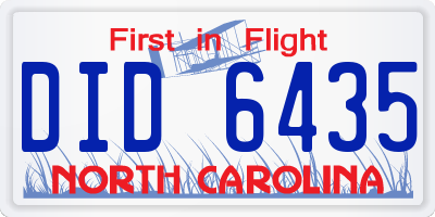 NC license plate DID6435