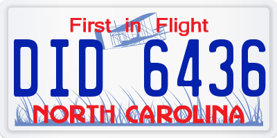 NC license plate DID6436