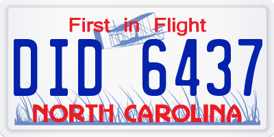 NC license plate DID6437