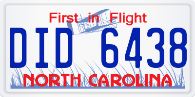 NC license plate DID6438