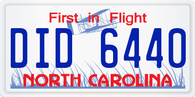 NC license plate DID6440