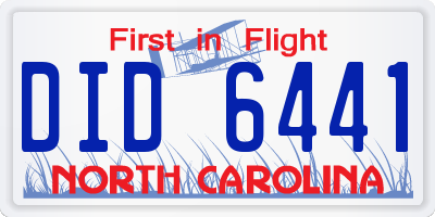 NC license plate DID6441