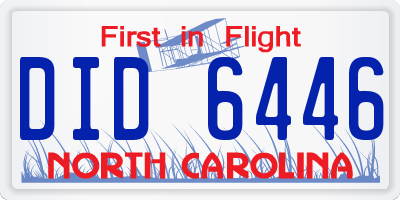 NC license plate DID6446