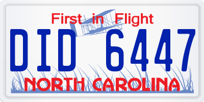 NC license plate DID6447
