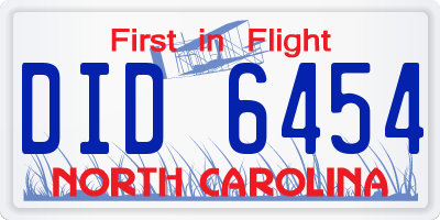 NC license plate DID6454