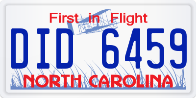 NC license plate DID6459