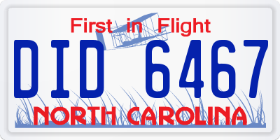 NC license plate DID6467