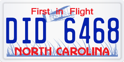 NC license plate DID6468