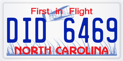 NC license plate DID6469