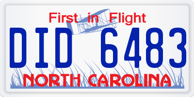 NC license plate DID6483