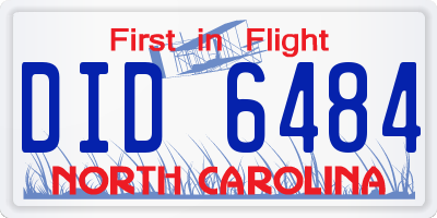 NC license plate DID6484