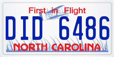 NC license plate DID6486