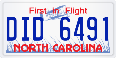 NC license plate DID6491