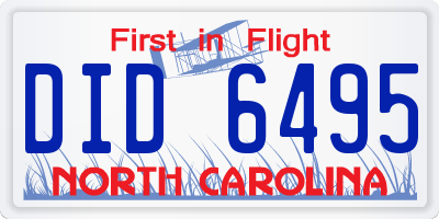NC license plate DID6495