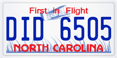 NC license plate DID6505