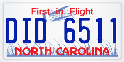 NC license plate DID6511