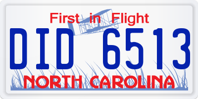 NC license plate DID6513
